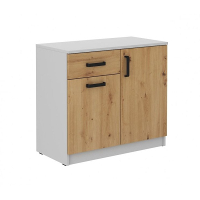 Schrank mit Schublade MABAKA – Grau / Eiche Artisan