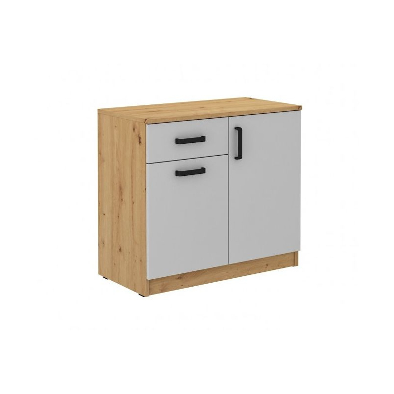 Schrank mit Schublade MABAKA – Eiche Artisan / Grau