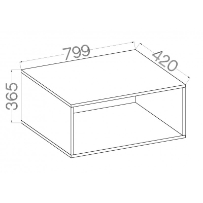 Offener Aufsatz für Kleiderschrank MABAKA – Breite 80 cm, Artisan-Eiche