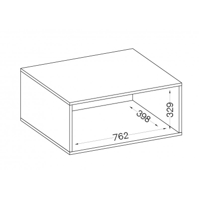 Offener Aufsatz für Kleiderschrank MABAKA – Breite 80 cm, Artisan-Eiche