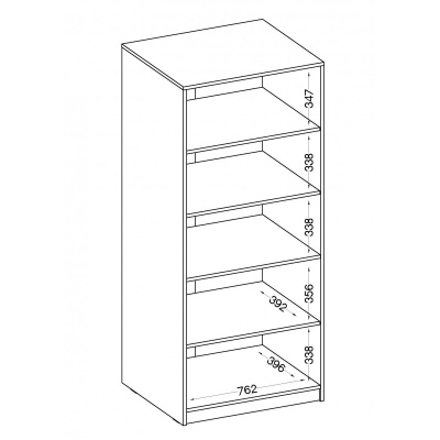 MABAKA Regalschrank – Breite 80 cm, Eiche Artisan