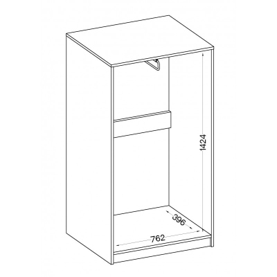 Zweitüriger Kleiderschrank MABAKA – Breite 80 cm, grau / Artisan-Eiche