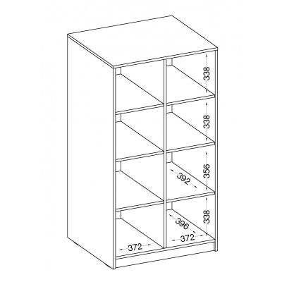 Zweitüriger Schrank MABAKA – Breite 80 cm, Artisan-Eiche / grau