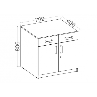 Schrank mit Schubladen MABAKA – Eiche Artisan / Grau