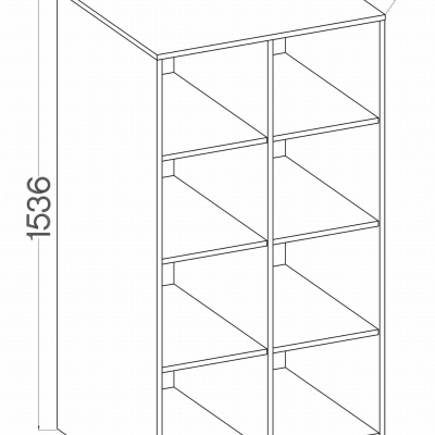 Hohes Regal MABAKA – grau