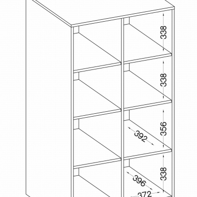 Hohes Regal MABAKA – grau