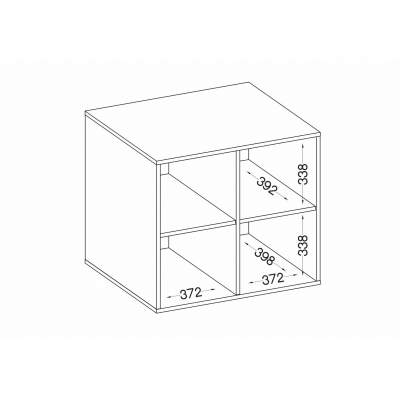 Quadratisches Regal MABAKA 2 – Grau