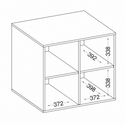 Quadratisches Regal MABAKA 2 – Eiche Artisan