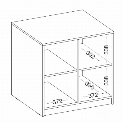 Quadratisches Regal MABAKA 1 – Grau