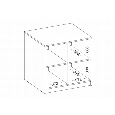 Quadratisches Regal MABAKA 1 – Grau