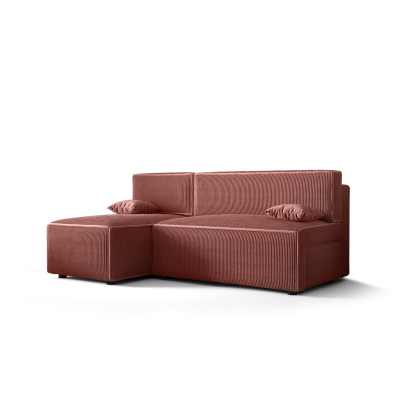 Bequeme Couch mit Stauraum RADANA – lachsrosa