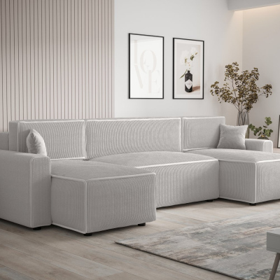 Bequeme Schlafcouch in U-Form RADANA – weiß