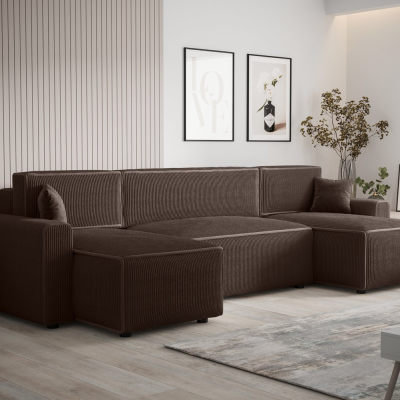 Bequeme U-förmige Schlafcouch RADANA – braun 2