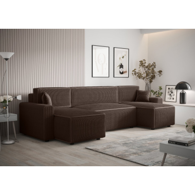 Bequeme U-förmige Schlafcouch RADANA – braun 2