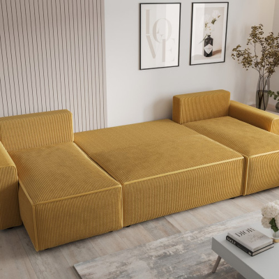 Bequeme U-förmige Schlafcouch RADANA – braun 2