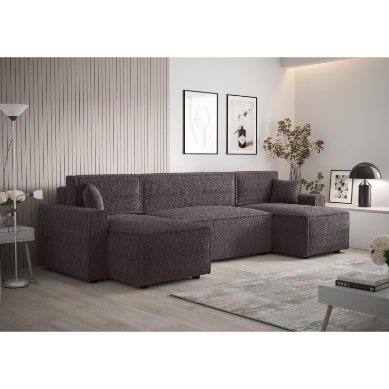 Bequeme U-förmige Schlafcouch RADANA – braun 1