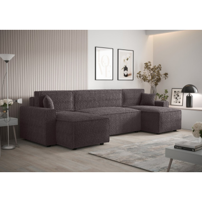 Bequeme U-förmige Schlafcouch RADANA – braun 1