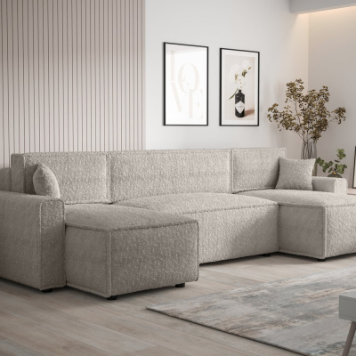 Bequeme U-förmige Schlafcouch RADANA – beige