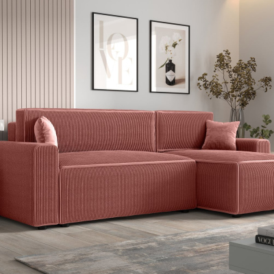 Bequeme Schlafcouch RADANA – lachsrosa