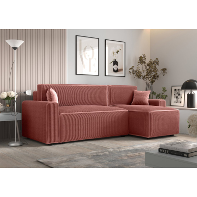 Bequeme Schlafcouch RADANA – lachsrosa