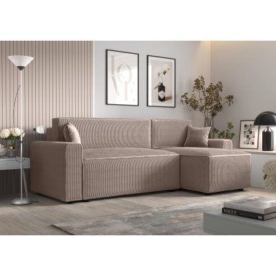 Bequeme Schlafcouch RADANA – hellbraun 2