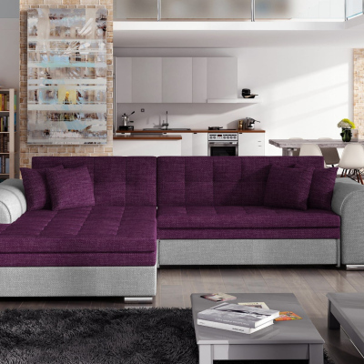 Ecksofa SANGITA – Grau/Lila