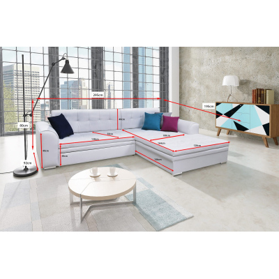 Ecksofa SANGITA – Grau/Lila