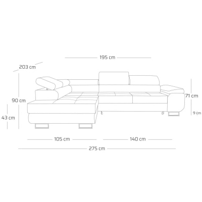 Designer-Sofagarnitur WILFRED – Schwarz