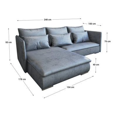 Ecksofa RADANA – Blau