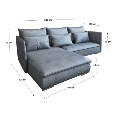 Ecksofa RADANA – Blau