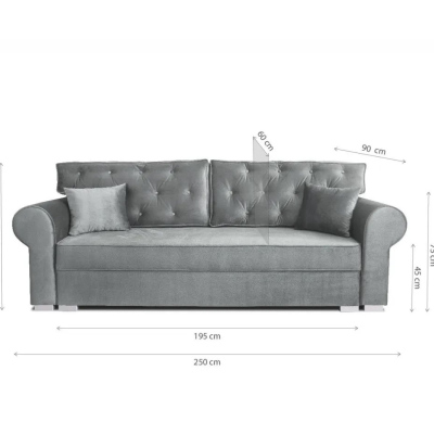 Dreisitziges Sofa MIRA – helltürkis