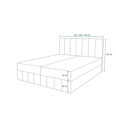 Boxspringbett MADLEN – 140x200, Grün