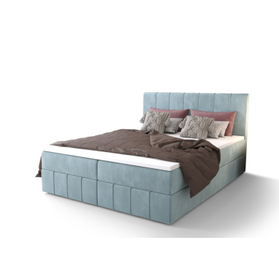 Boxspringbett MADLEN – 160x200, Hellblau