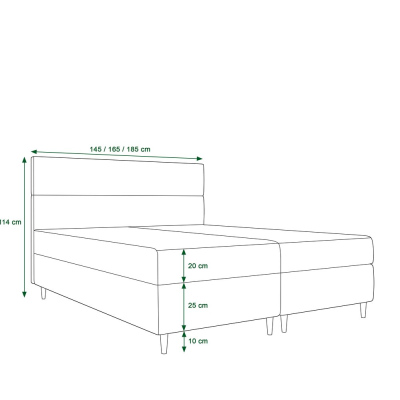 Kontinentales Doppelbett ANGELES – 140x200, orange