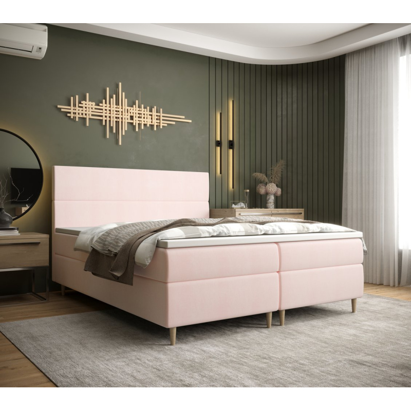 Kontinentales Doppelbett ANGELES – 140x200, rosa