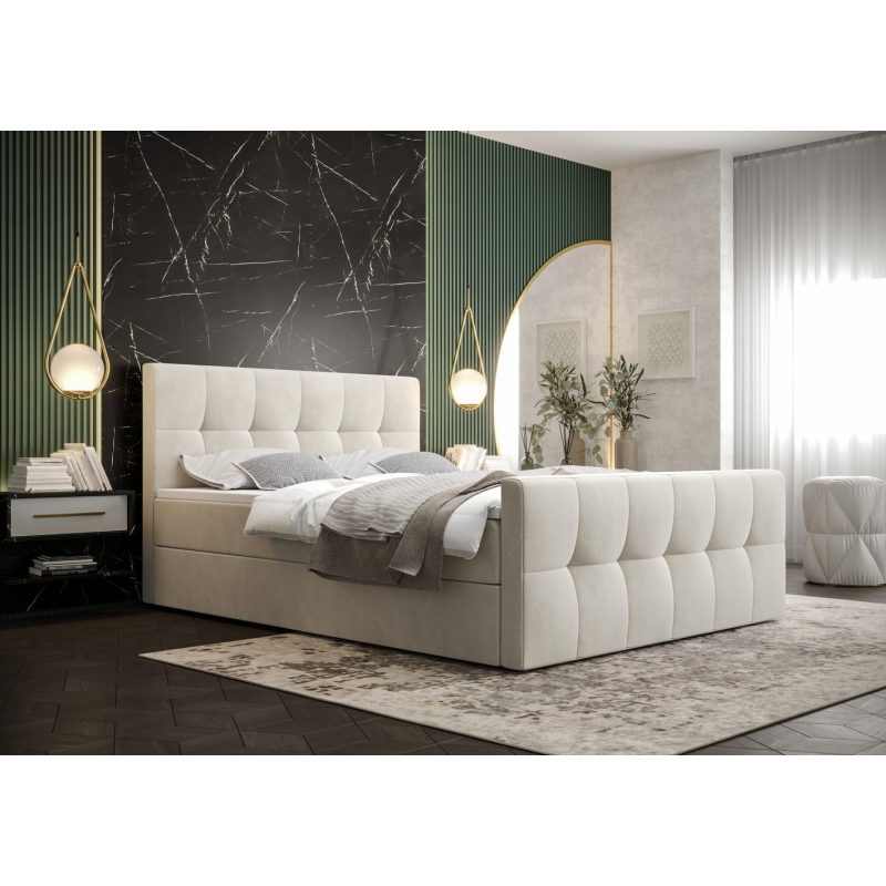 Elegantes Doppelbett ELIONE – 140x200, beige