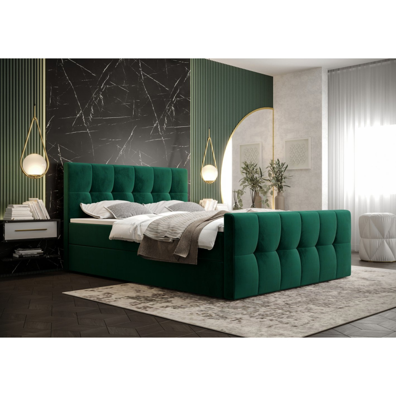 Elegantes Doppelbett ELIONE – 140x200, grün