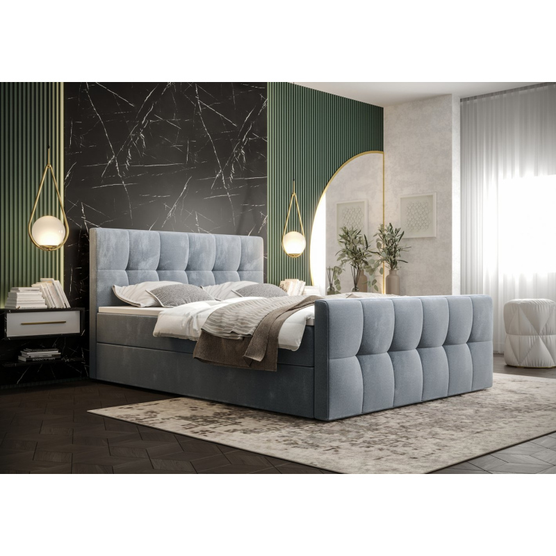 Elegantes Doppelbett ELIONE – 140x200, blau