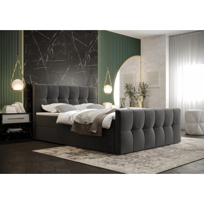 Elegantes Doppelbett ELIONE – 140x200, grau