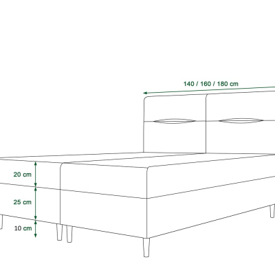 Amerikanisches Doppelbett HENNI – 140x200, Dunkelbraun