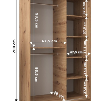 Kleiderschrank ENNI – Breite 120 cm, weiß