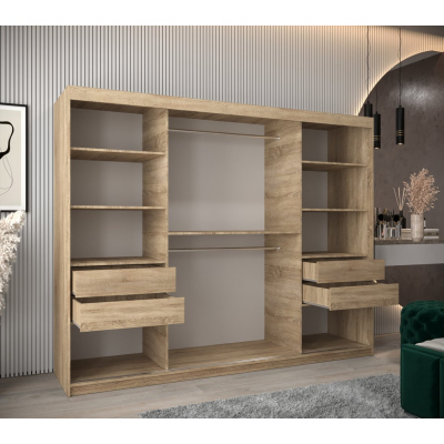 Kleiderschrank ENNI – Breite 250 cm, Eiche sonoma