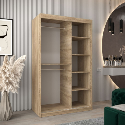 Spiegel-Kleiderschrank ADELA – 120 cm, Eiche sonoma