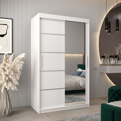 Spiegel-Kleiderschrank ADELA – 120 cm, weiß