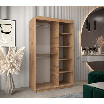 Spiegel-Kleiderschrank ADELA – 120 cm, Eiche artisan