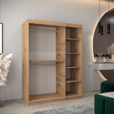 Spiegel-Kleiderschrank ADELA – 150 cm, Eiche artisan