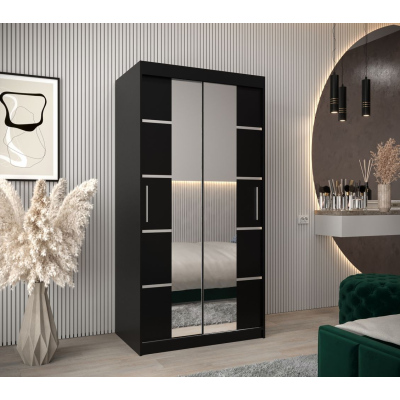 Schrank mit Spiegeln VIVIEN – Breite 100 cm, Schwarz