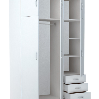 Kombinierter Kleiderschrank SIMELA – Breite 127 cm, weiß