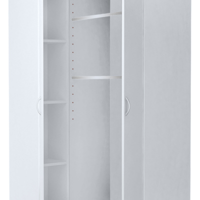 Eckkleiderschrank ZORICA – Breite 106 cm, Weiß