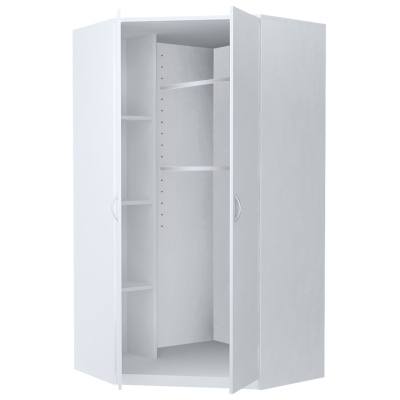 Eckkleiderschrank ZORICA – Breite 106 cm, Weiß